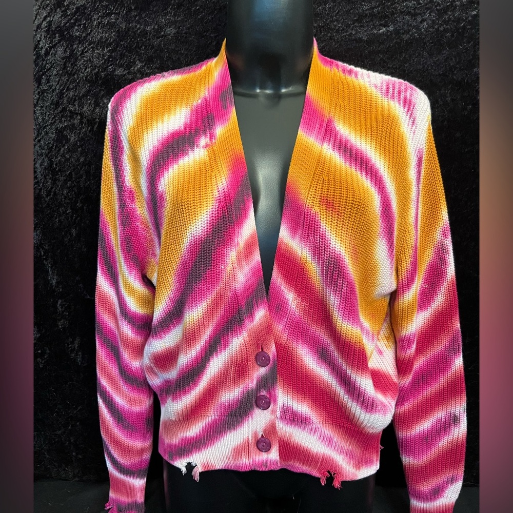 YFB NWOT Women’s Boho Grunge Distressed Tie-Dye Cardigan.  Size XS. L-014